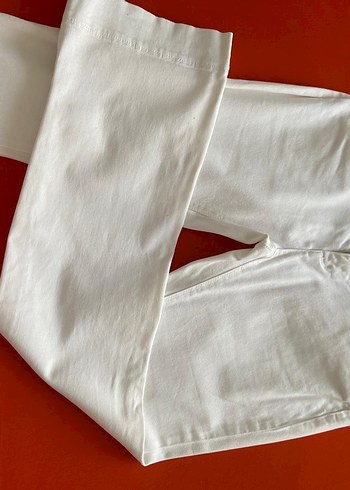 Beyaz Pamuklu Beyaz Jean - Görsel 4