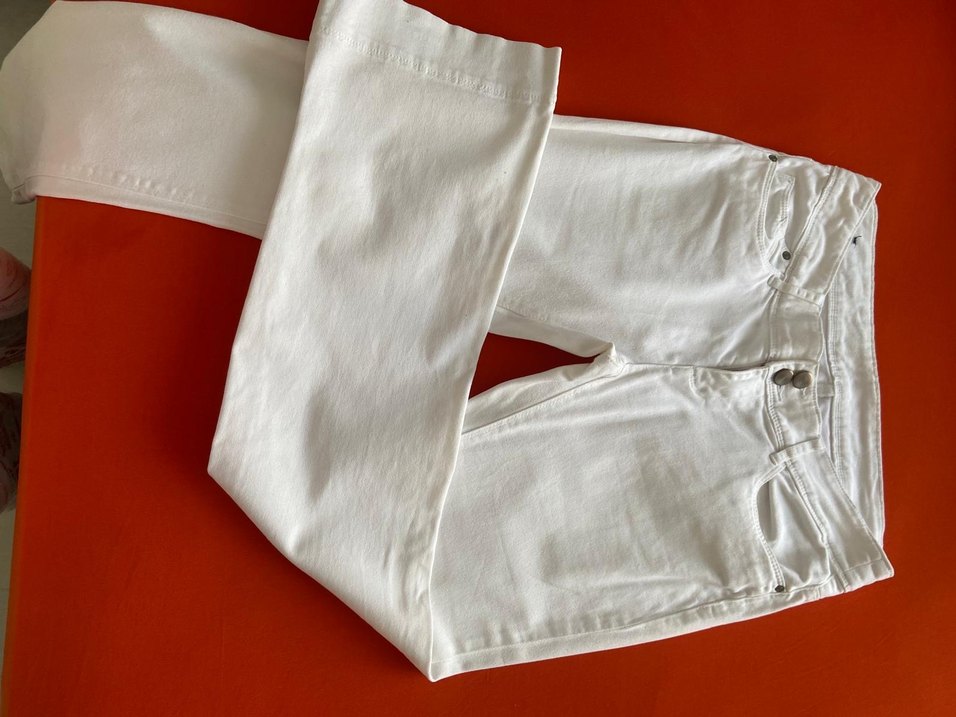 Beyaz Pamuklu Beyaz Jean - Görsel 4