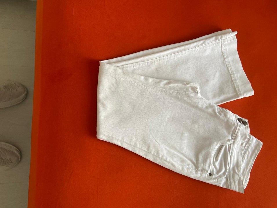 Beyaz Pamuklu Beyaz Jean - Görsel 2