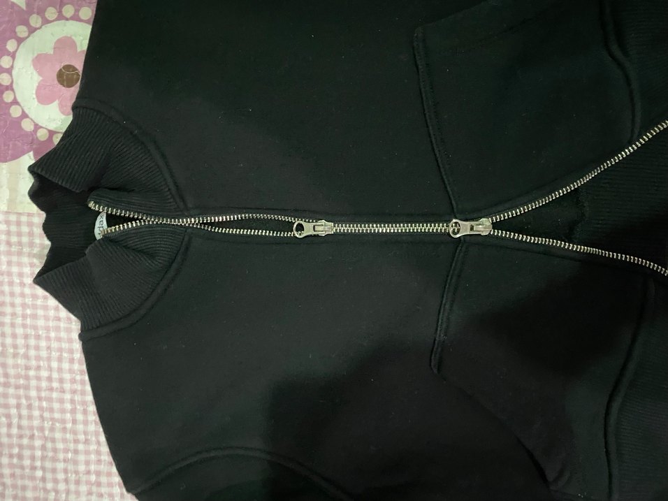 Siyah Fermuarlı Kadın Crop Cekey - Görsel 2