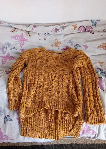 Addax Örgü Bohem Kadın Kahverengi Kazak - Görsel 2