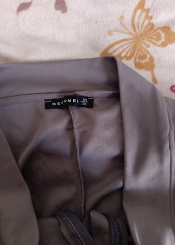 Gri Rahat Kesim Keten Midi Pantolon - Görsel 2