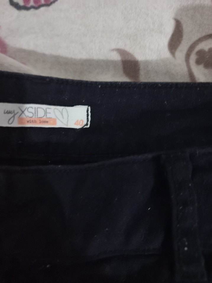 Düğmeli Siyah Hamile Mini Denim Şort - Görsel 2