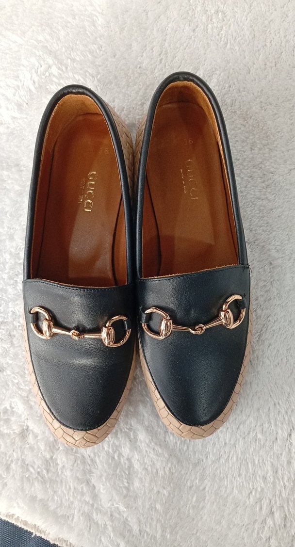 GUCCI Kahverengi Dolgu Topuklu Espadril - Görsel 2