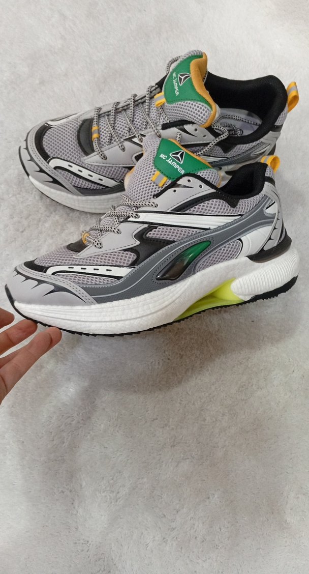 Gri Yılan Desenli Bağcıklı Erkek Spor Ayakkabı - Görsel 2