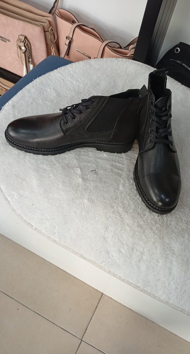 Siyah Bağcıklı Erkek Günlük Bot deri - Görsel 2
