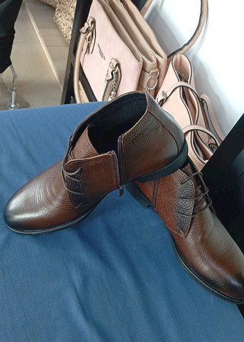 Kahverengi Deri Erkek Klasik Ofis Botu - Görsel 3