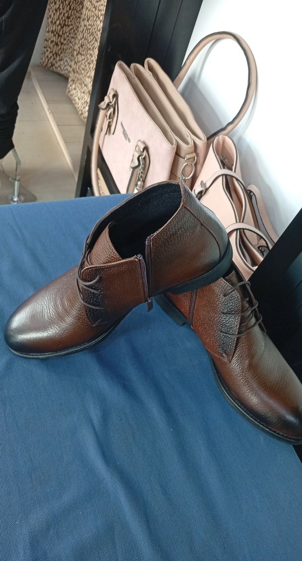 Kahverengi Deri Erkek Klasik Ofis Botu - Görsel 3