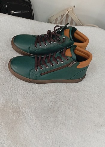 Fermuarlı Yeşil gerçek deri bot - Görsel 3