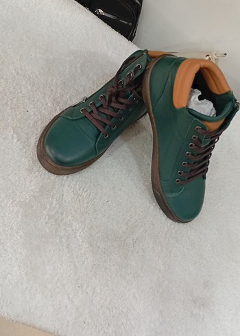 Fermuarlı Yeşil gerçek deri bot - Görsel 2