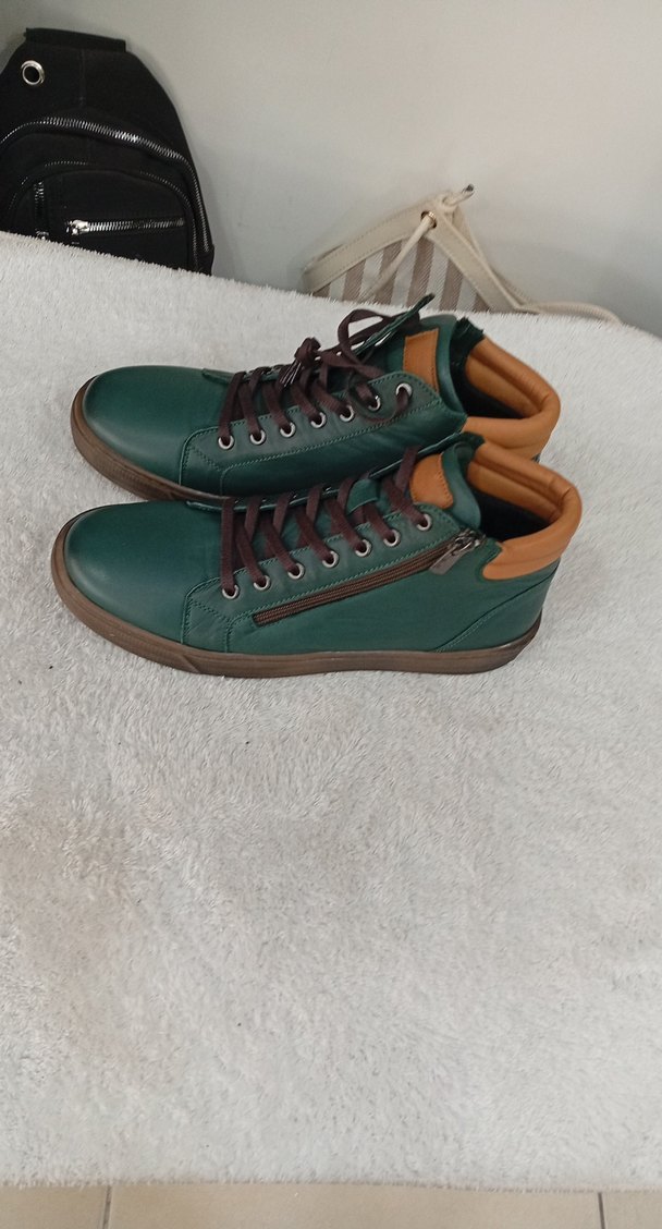 Fermuarlı Yeşil gerçek deri bot - Görsel 3