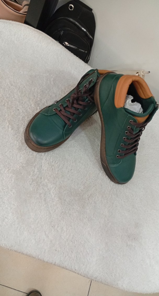 Fermuarlı Yeşil gerçek deri bot - Görsel 2