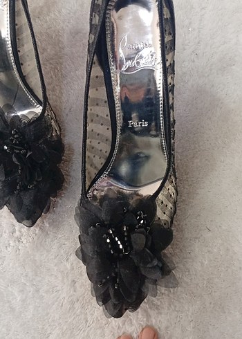 Siyah Fırfırlı Gotik Yüksek Topuklu Kadın Ayakkabı - Görsel 3