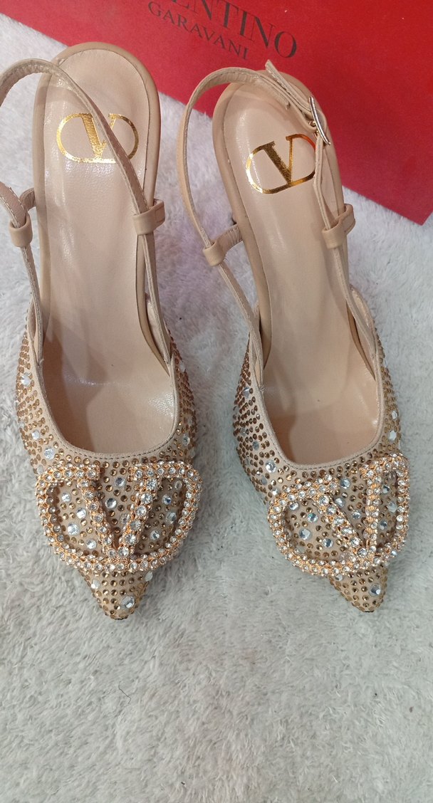 Bej Payetli Valentino Stiletto - Görsel 3