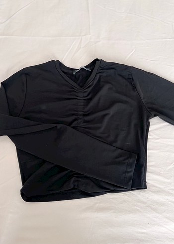 Trendyol & Milla Siyah uzun kollu crop bluz