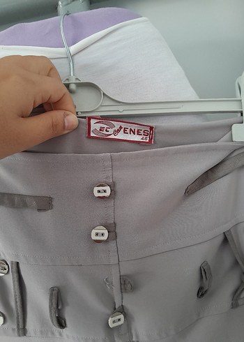 46 Beden gri Renk Düğmeli Bej Kadın Uzun Keten Etek 46 beden