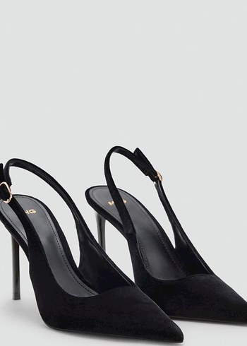 Siyah Süet Tokalı Stiletto