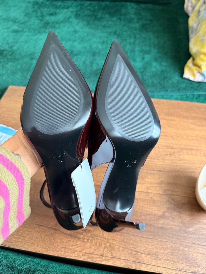 Bordo Rugan Tokalı Stiletto Topuklu Kadın Ayakkabı - Görsel 3