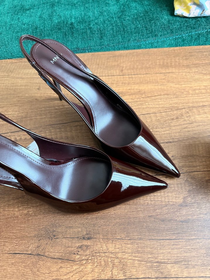 Bordo Rugan Tokalı Stiletto Topuklu Kadın Ayakkabı - Görsel 4