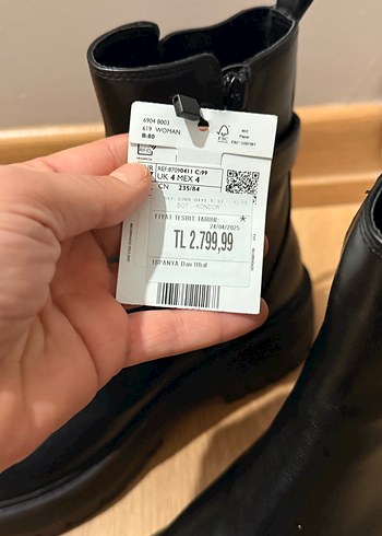 Siyah Deri Platform Topuklu Kadın Bot - Görsel 3