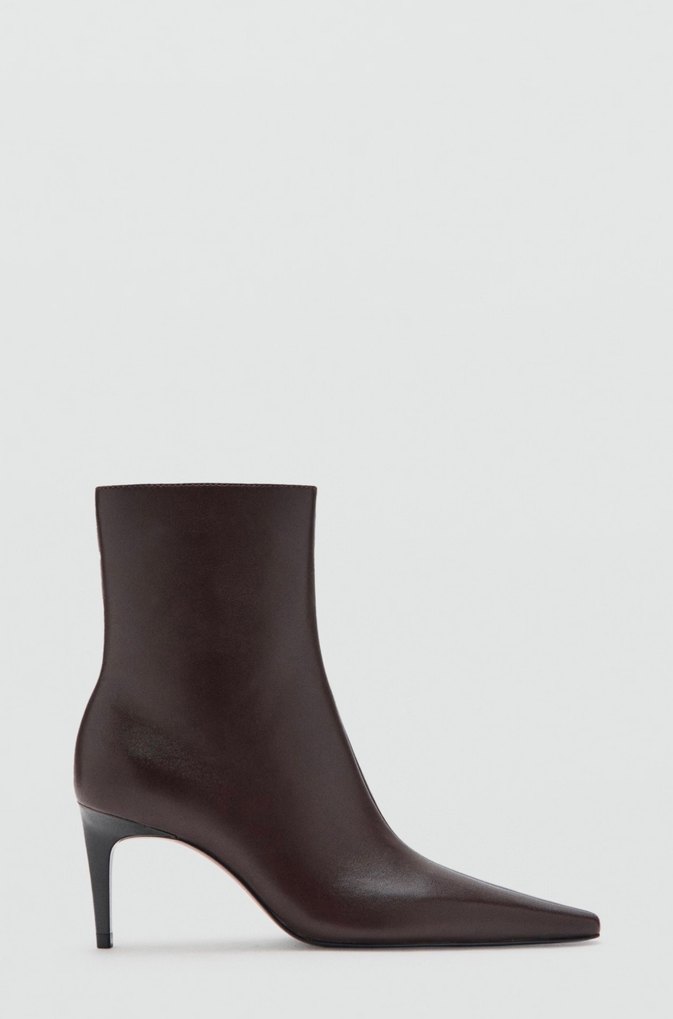 Klasik Kahverengi Deri Stiletto Bot - Görsel 2