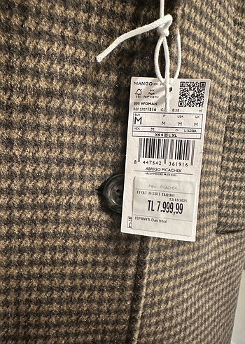 Kahverengi Kazayağı Desenli Çift Düğmeli Kaban - Görsel 7