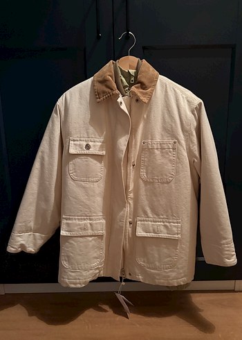 Kürk Detaylı Beyaz Midi Ceket - Görsel 4