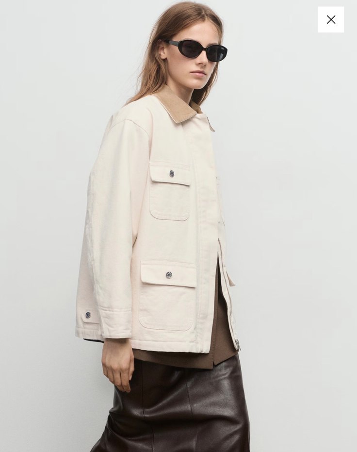 Kürk Detaylı Beyaz Midi Ceket - Görsel 2