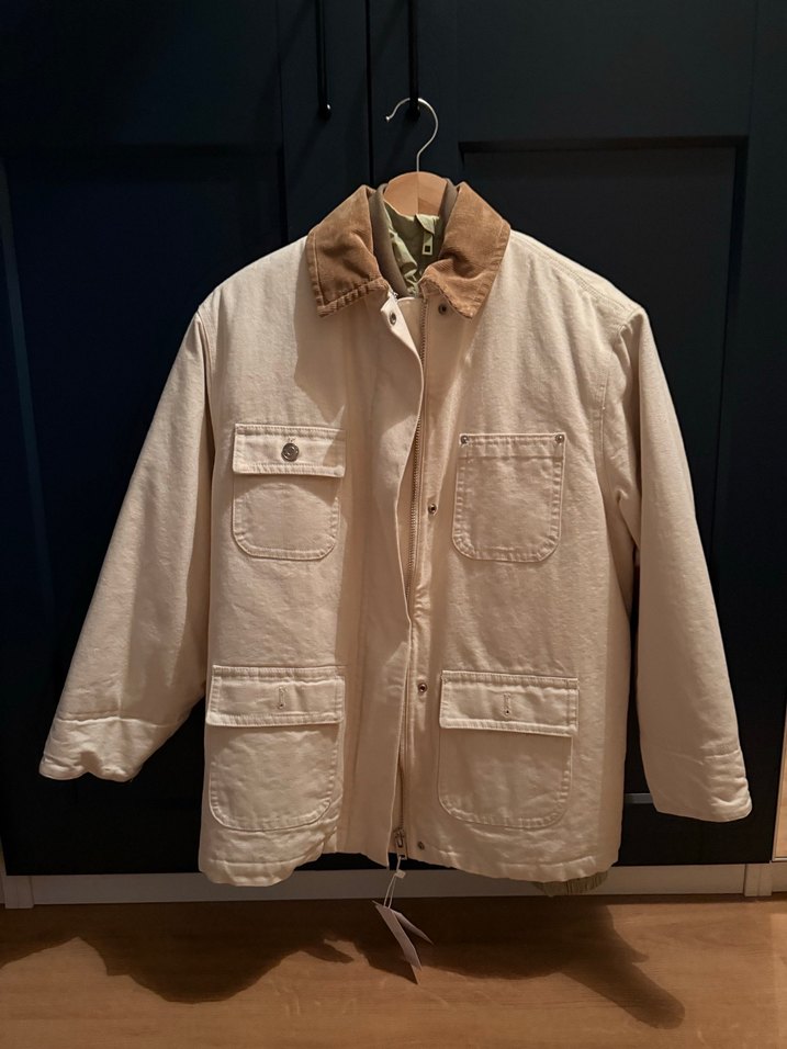 Kürk Detaylı Beyaz Midi Ceket - Görsel 4