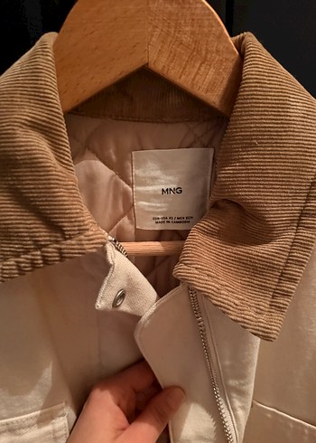 Beyaz Kadın Midi Ceket Kürklü Yaka - Görsel 5