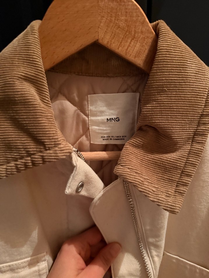 Beyaz Kadın Midi Ceket Kürklü Yaka - Görsel 5