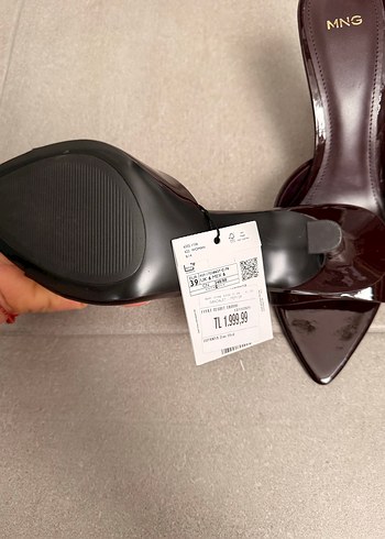 Kahverengi Rugan Stiletto Kadın Terlik - Görsel 4