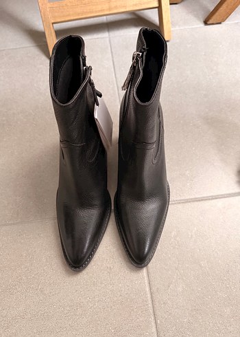 Stiletto Topuklu Deri Kadın Bot - Kahverengi - Görsel 4