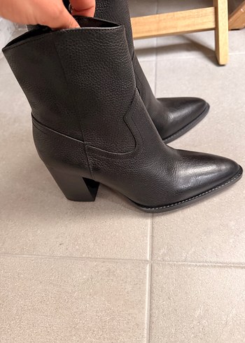 Stiletto Topuklu Deri Kadın Bot - Kahverengi - Görsel 2