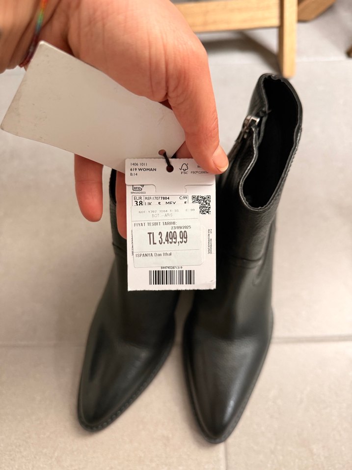 Stiletto Topuklu Deri Kadın Bot - Kahverengi - Görsel 5