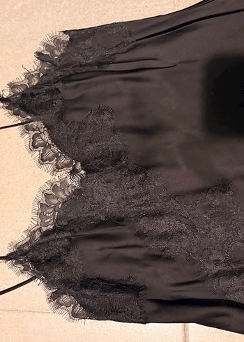 Dantel Detaylı Siyah Uzun Gösterişli Elbise - Görsel 9