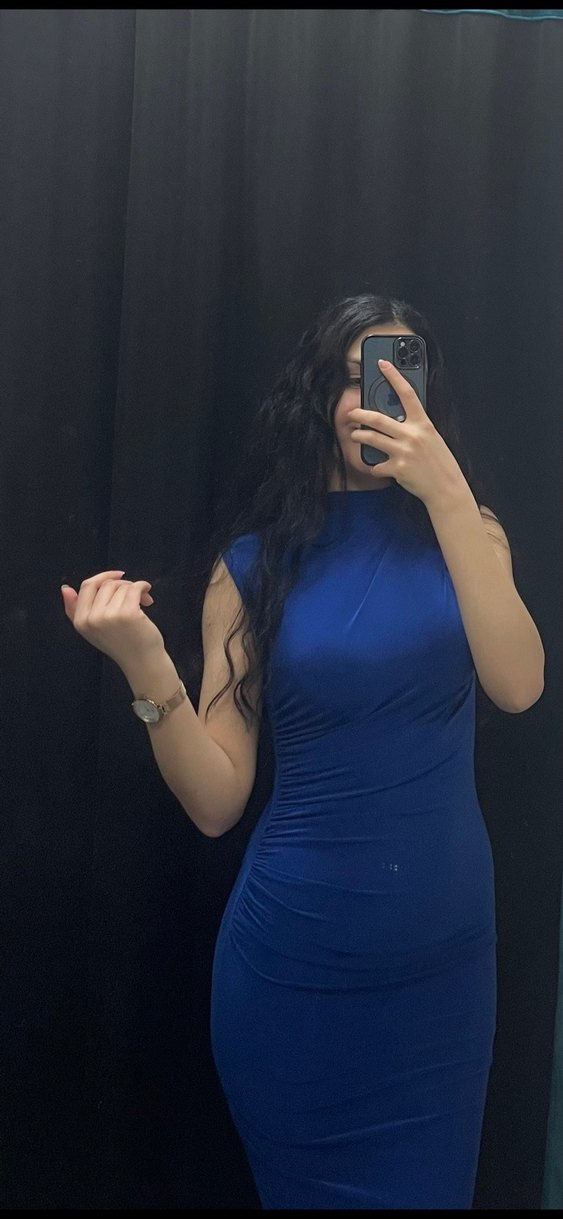 Drapeli Lacivert Yüksek Yakalı Mini Elbise - Görsel 2