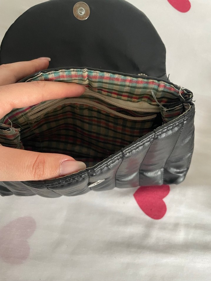 Zincir Detaylı Siyah Deri Kadın Çanta - Görsel 2