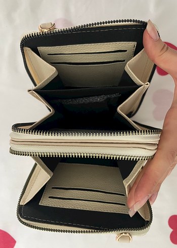 Deri Beyaz Fermuarlı Kadın Portföy Cüzdan - Görsel 2