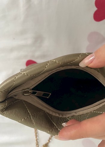 Bej Deri Fermuarlı Kadın Çanta - Görsel 2