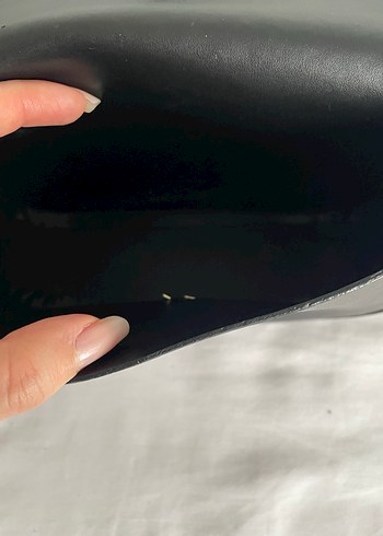 Siyah Deri Tokalı Kadın Çanta - Görsel 2