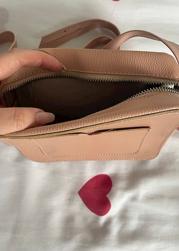 Bej Deri Kadın Çapraz Çanta - Görsel 2