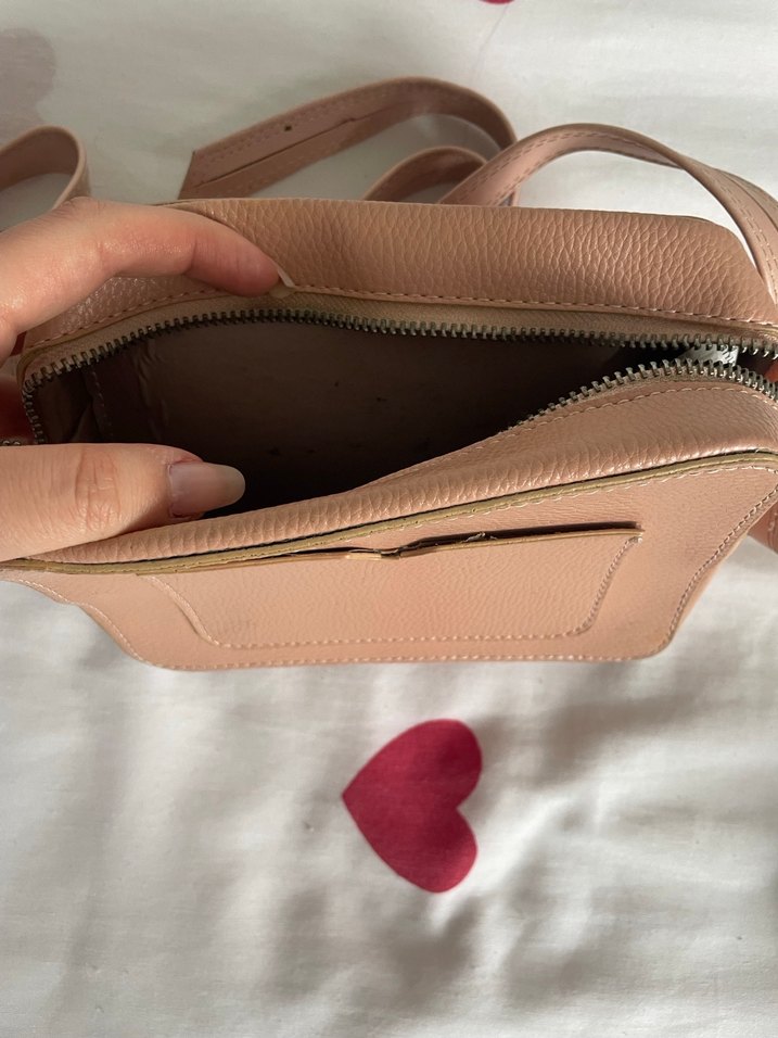 Bej Deri Kadın Çapraz Çanta - Görsel 2