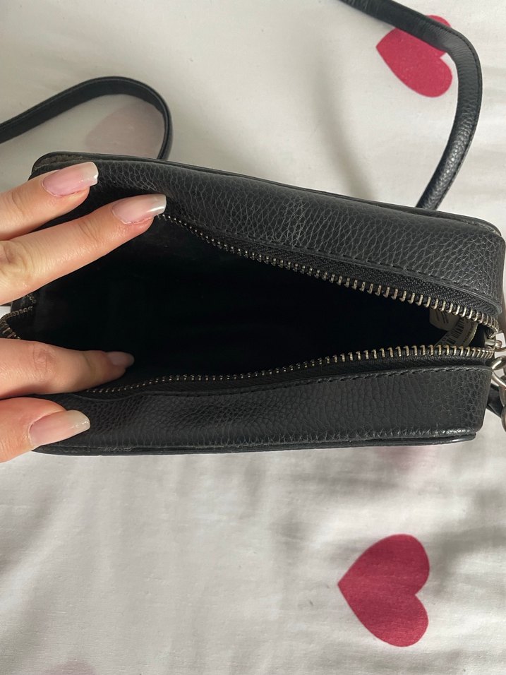 Kadın Siyah Deri Fermuarlı Omuz Çantası - Görsel 2