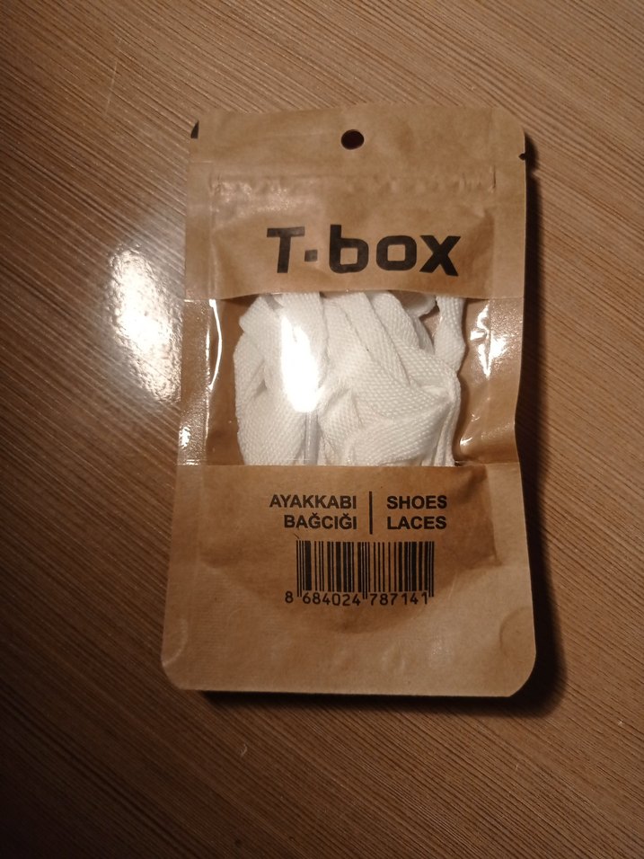 T-box Beyaz Minimalist Ayakkabı Bağcığı - Görsel 3