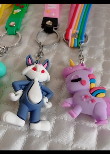 Renkli Elastik Pop Kültür Kadın Anahtarlık Seti - Görsel 5