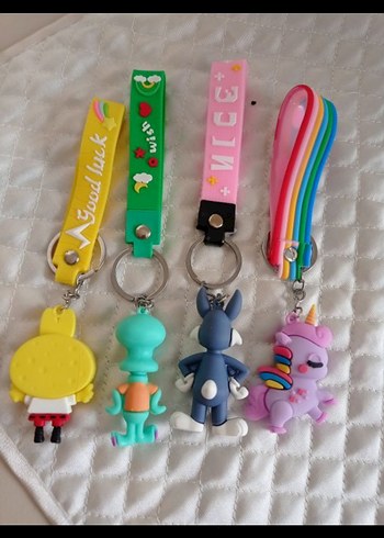 Renkli Elastik Pop Kültür Kadın Anahtarlık Seti - Görsel 3