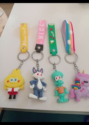 Renkli Elastik Pop Kültür Kadın Anahtarlık Seti - Görsel 2