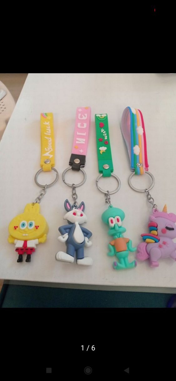 Renkli Elastik Pop Kültür Kadın Anahtarlık Seti - Görsel 2