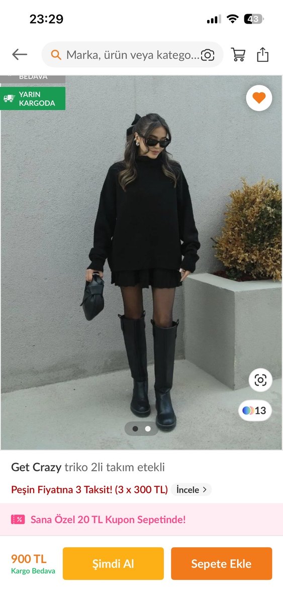 Siyah Deri Mini Etek - Görsel 2